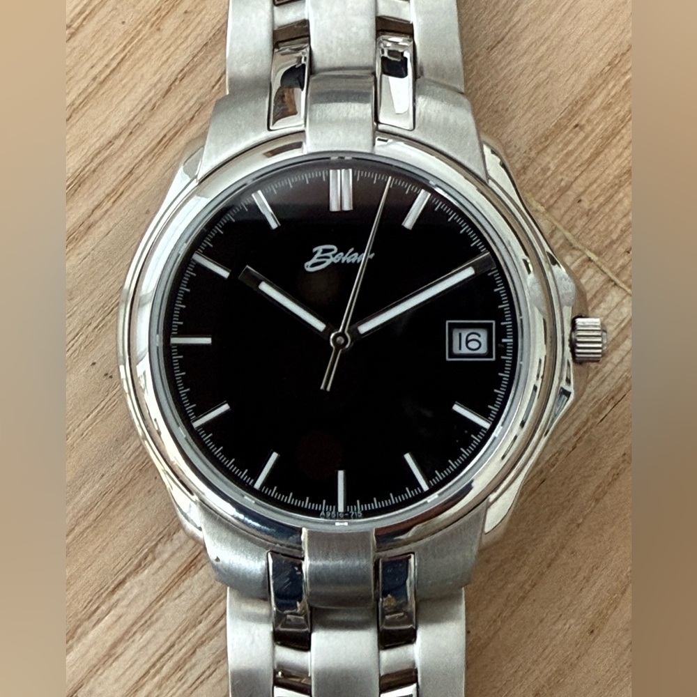 Belair Rare Luxury Watch Black Dial Stainless Bracelet New in Original Box